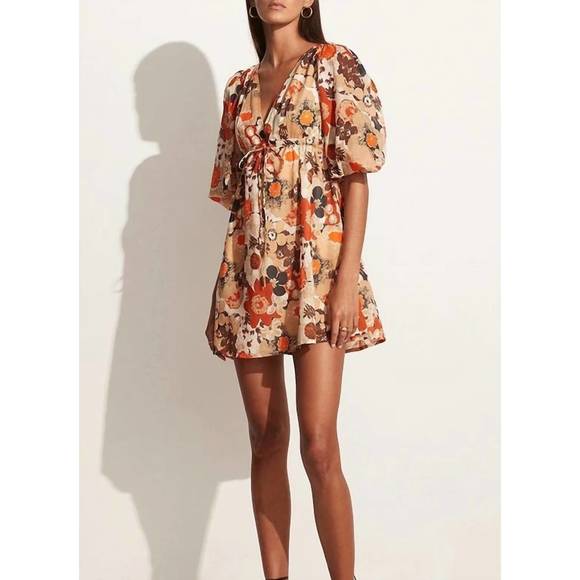 NEW FAITHFULL THE BRAND faria mini dress in kaiya floral print - Picture 2 of 3